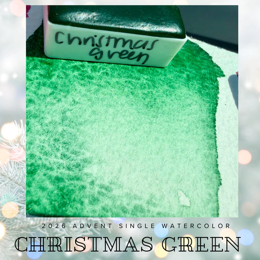 Christmas Green - 2026 Holiday Advent Single Colors | Handmade Watercolors | Handmade Paint | Watercolors | Watercolor Artist |