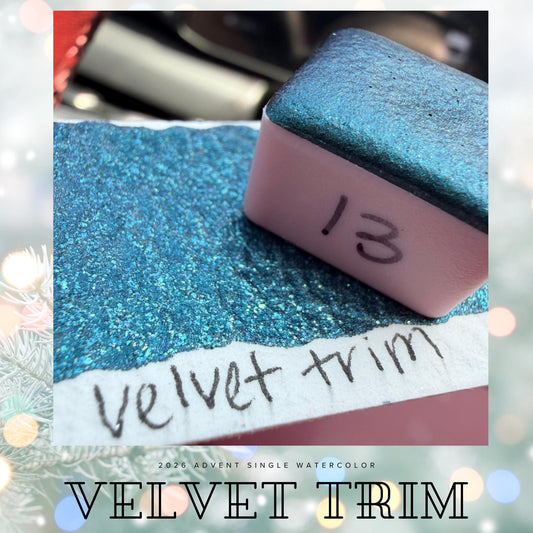 Velvet Trim - 2026 Holiday Advent Single Colors | Handmade Watercolors | Handmade Paint | Watercolors | Watercolor Artist |