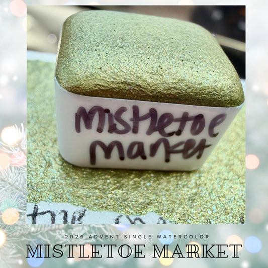 Mistletoe Market - 2026 Holiday Advent Single Colors | Handmade Watercolors | Handmade Paint | Watercolors | Watercolor Artist |
