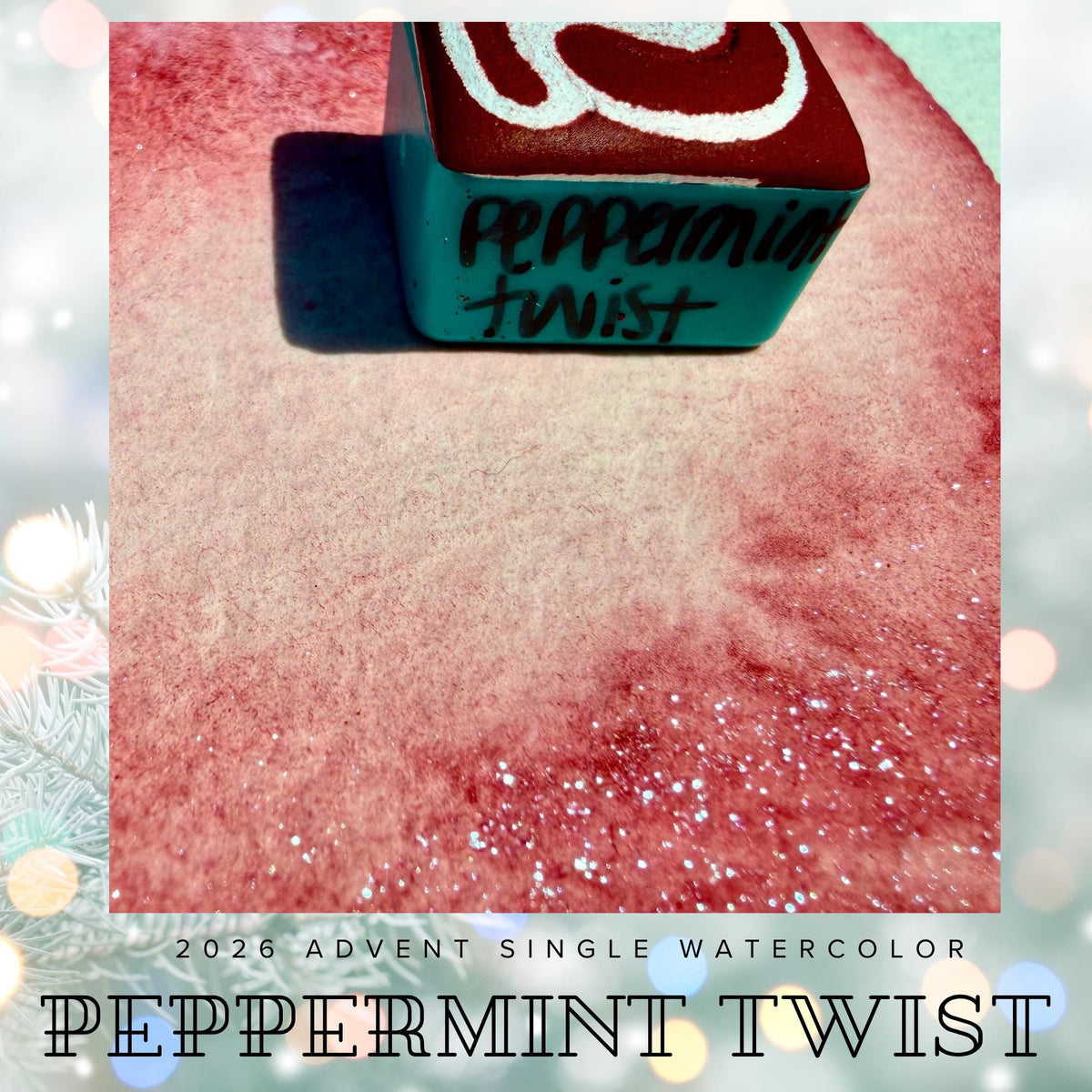 Peppermint Twist - 2026 Holiday Advent Single Colors | Handmade Watercolors | Handmade Paint | Watercolors | Watercolor Artist |