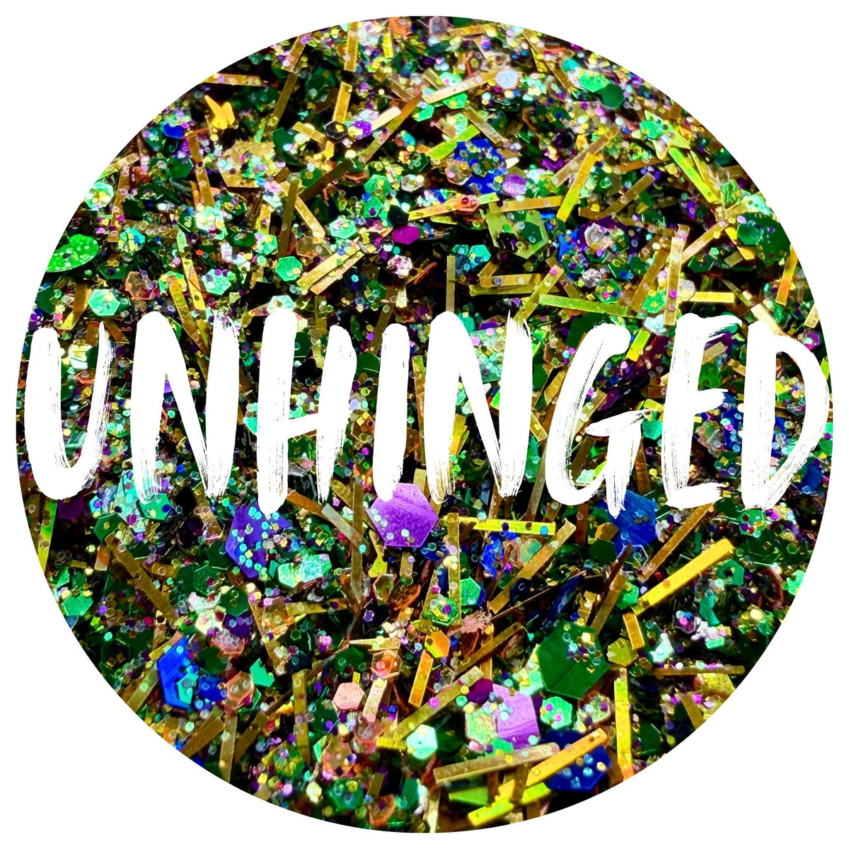 Unhinged | Handmade Custom Glitter Mix | Fine, Chunky, Holographic & Specialty Glitter | Craft Glitter | .5 oz, 1 oz, 2 oz