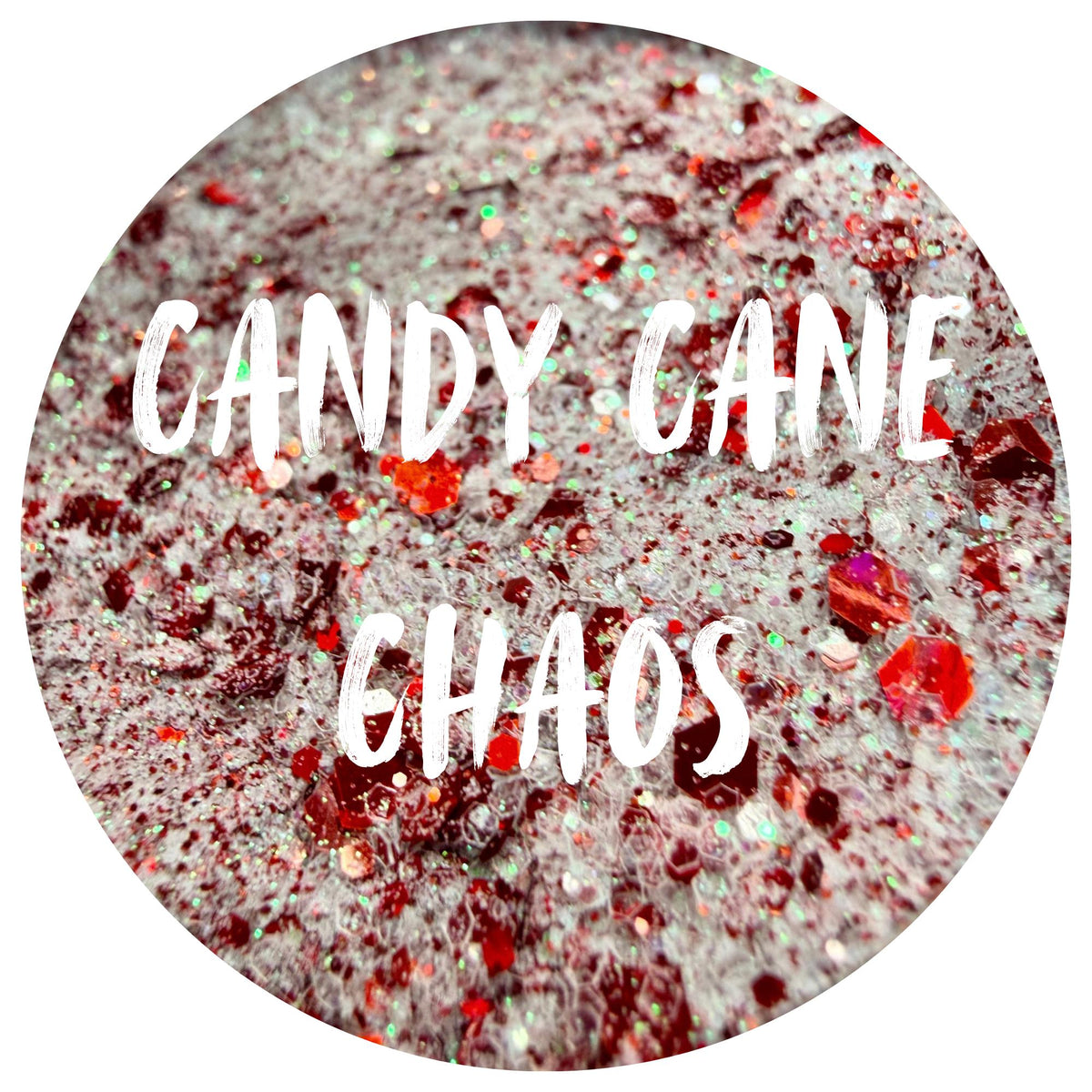 Candy Cane Chaos | Handmade Custom Glitter Mix | Fine, Chunky, Holographic & Specialty Glitter | Craft Glitter | .5 oz, 1 oz, 2 oz