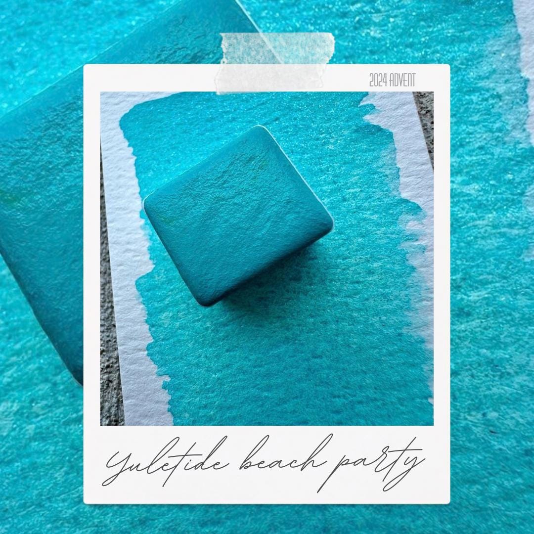 Yuletide Beach Party - Holiday Advent Single Colors | Handmade Watercolors | Handmade Paint | Watercolors | Watercolor | Handmade Cards |