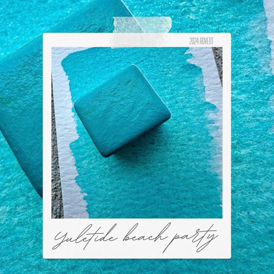 Yuletide Beach Party - Holiday Advent Single Colors | Handmade Watercolors | Handmade Paint | Watercolors | Watercolor | Handmade Cards |