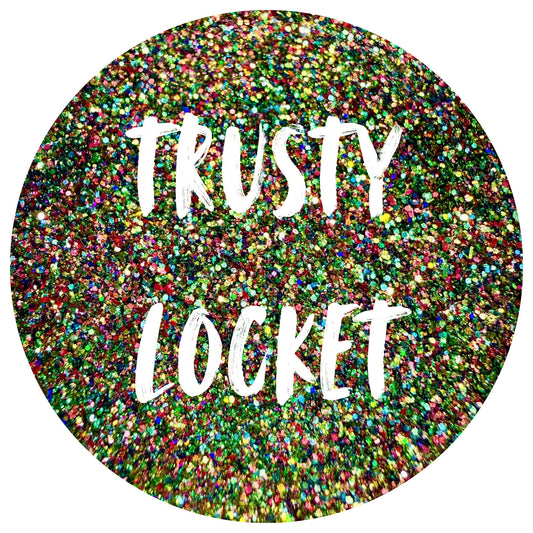 Trusty Locket | Handmade Custom Glitter Mix | Fine, Chunky, Holographic & Specialty Glitter | Craft Glitter | .5 oz, 1 oz, 2 oz