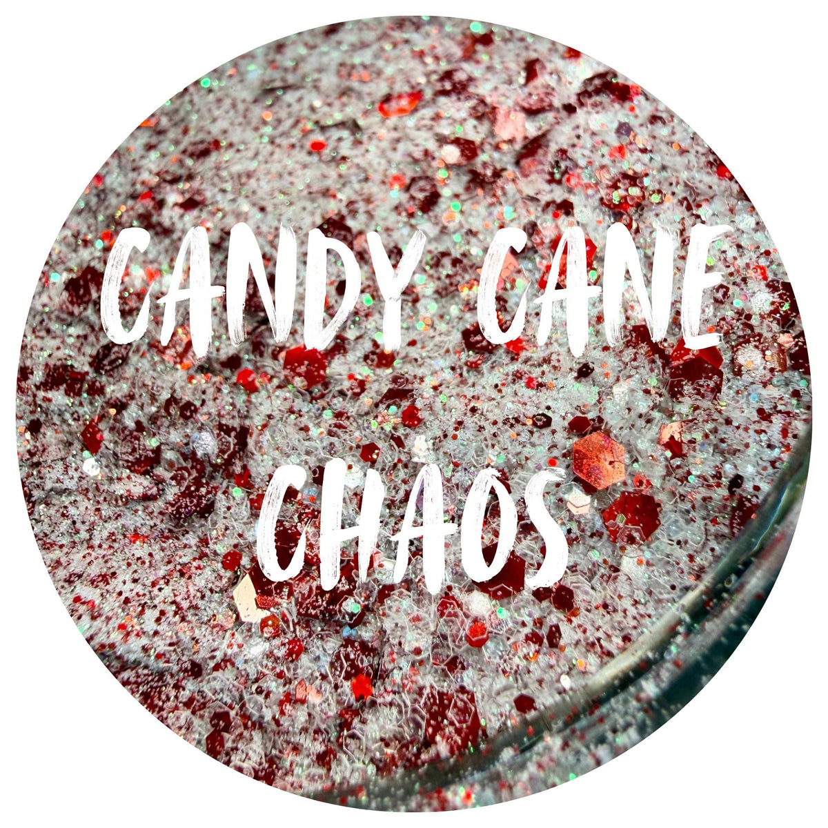 Candy Cane Chaos | Handmade Custom Glitter Mix | Fine, Chunky, Holographic & Specialty Glitter | Craft Glitter | .5 oz, 1 oz, 2 oz