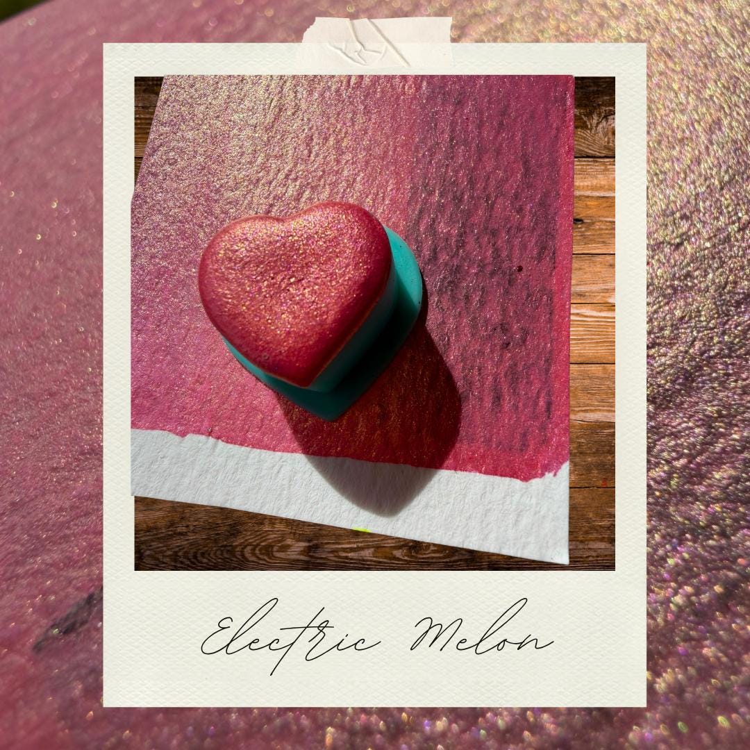 Electric Melon | Handmade Watercolors | Handmade Paint | Watercolors | Watercolor | Handmade Cards | Unique Watercolors
