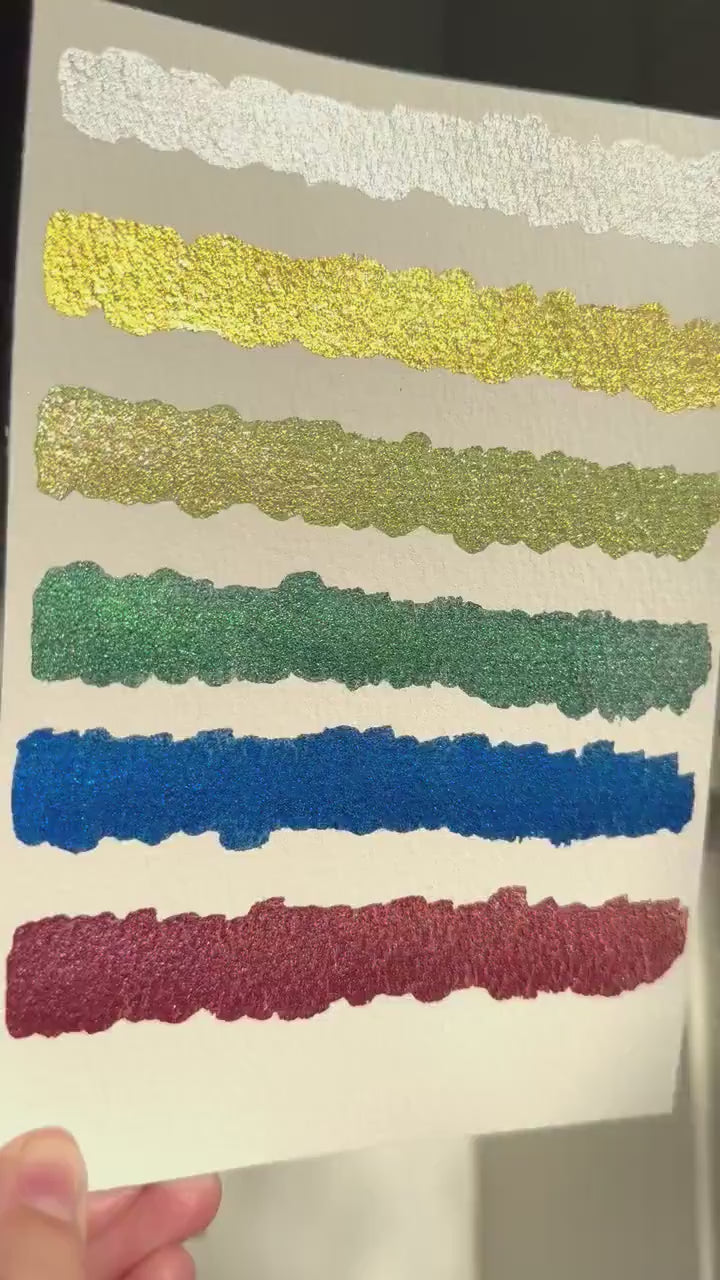 2023 Series Christmas Set | Shimmer Watercolors | Handmade Watercolors | Handmade Paint | Calligraphy | Lettering