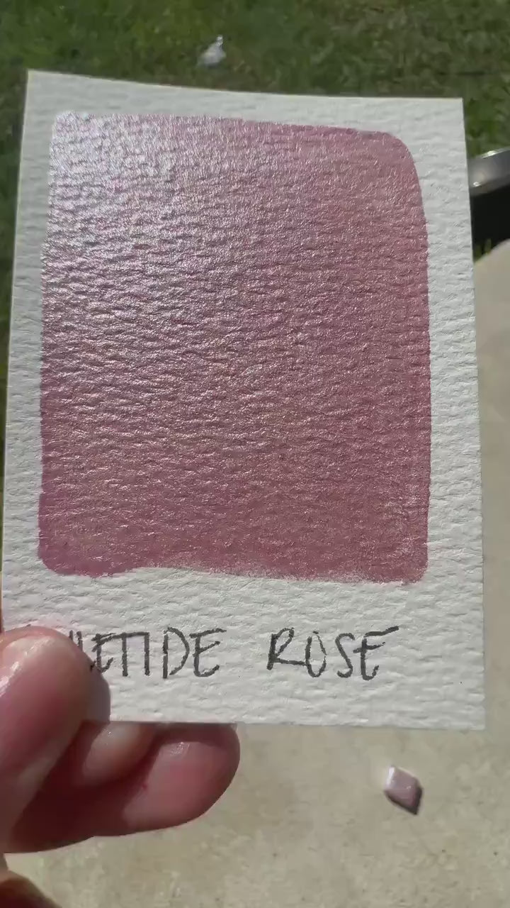 Yuletide Rose | Handmade Watercolors | Handmade Paint | Watercolors | Watercolor Artist | Handmade Cards | Glitter Watercolors |