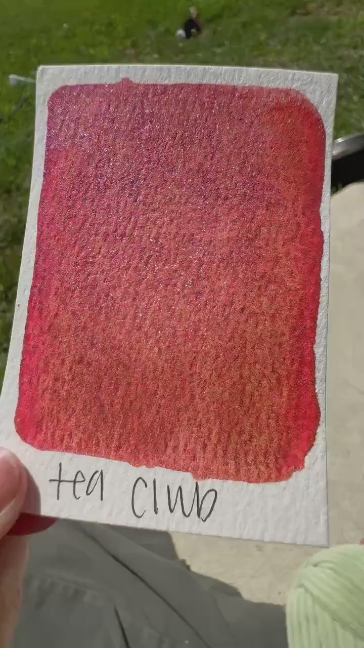 Tea Club | Handmade Watercolors | Handmade Paint | Watercolors | Watercolor Artist | Handmade Cards | Glitter Watercolors |