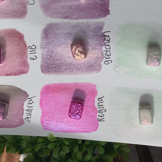 Iconic Pinks SINGLES | Large Particle Mica | Handmade Watercolors |Watercolors | Watercolor Artist | Handmade Watercolor | Calligraphy