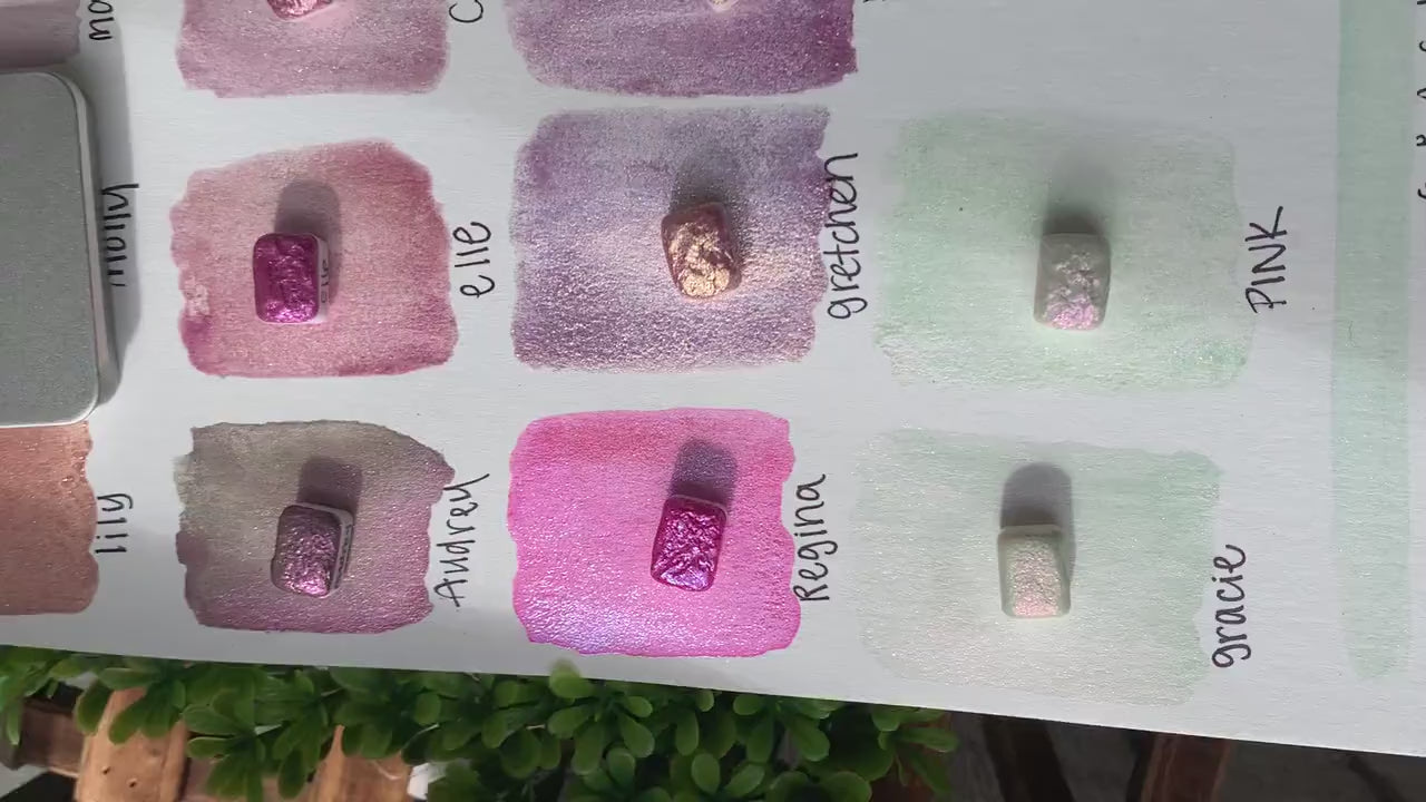 Iconic Pinks SINGLES | Large Particle Mica | Handmade Watercolors |Watercolors | Watercolor Artist | Handmade Watercolor | Calligraphy